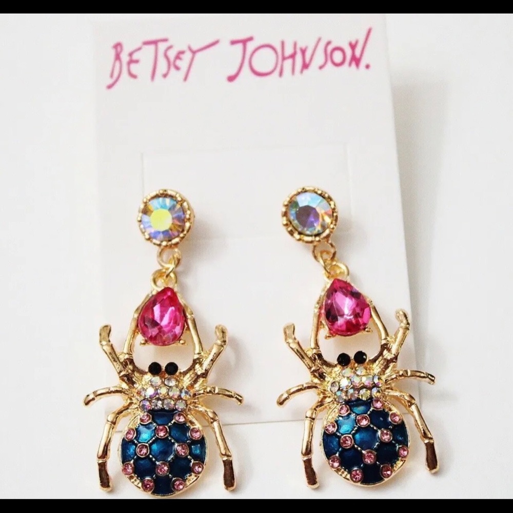 Cool looking Betsey Johnson Halloween Spider Drop Earrings